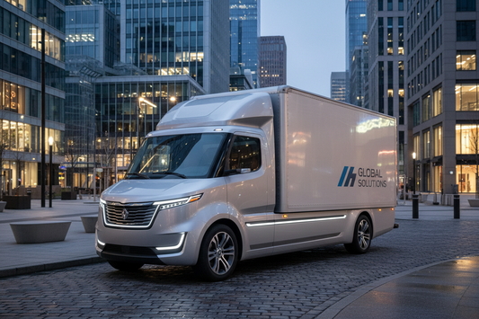 Commercial vehicle fleet with dash cams, cargo organization, and safety equipment installed