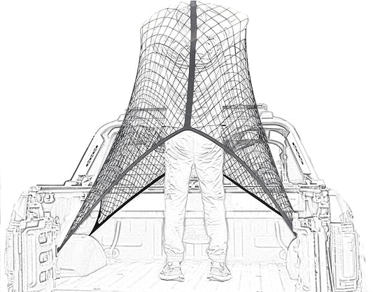 Highly Elastic Cargo Net, Simple Truck Bed Cargo Mesh Organizer, Suitable for Daily Light Loads of Trucks, 4'x4' Stretches to 7'x7' (Single Layer)