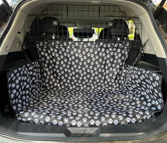 sovelor Waterproof Pet Trunk Cargo Liner - Oxford SUV Seat Cover - Washable Floor Mat - Dog & Cat Accessories - Paw Print